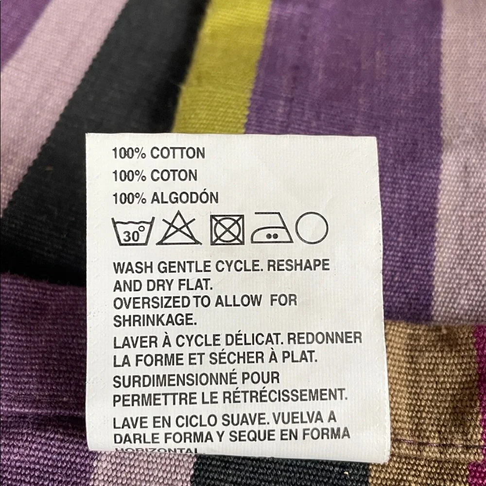 Crate and Barrel Dempster Cotton Colorful Striped Vibrant Placemats - Set of 4
